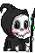 #teamreaper..Black hooded robe..skeletal hands..signature scythe..fleshless face if someone who looks like this comes knocking at your door..it/s either Halloween or your funeral...